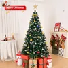 Image de Sapin de Noël Artificiel avec Neige et Pommes de pin 180cm 900 Branche en PVC & Support en Fer