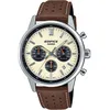 Image de Casio Edifice EFR-575L-7AEF Montre Homme Chronographe 40 mm Étanche 10 ATM Cadran Beige Bracelet Cuir