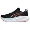 Image de Chaussures de course - ASICS - Gel-Nimbus 27 - Noir/Récif de corail - Amorti maximal - Confort supérieur