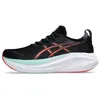Image de Chaussures de course - Asics Gel-Nimbus 27 - Noir/Récif de corail - Amorti maximal - Confort supérieur