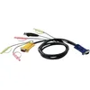 Image de Câble KVM - ATEN - HD15/USB/Audio - 3 m - Connecteurs VGA/USB/Audio - Noir/Jaune