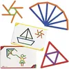 Image de edx education Junior GeoStix - 200 Multicolored Construction Sticks - Includes 30 Double-Sided Activity Cards - Early STEM and