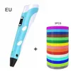 Image de Stylo De Dessin 3D Bleu  Impression Avec Câble USB Filament ABS 1.75mm Cadeau De Noël Et Danniversaire Pour Bricolage Pour Enfants
