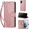 Image de Coque pour Samsung Galaxy S22+/S22 Plus 6.6 Case de Portefeuille Antichoc-Housse Étui Fentes Cartes et Magnétique- Cube or rose