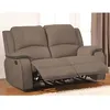 Image de Canapé 2 places relax en microfibre - HERNANI - Marron - Classique - Avec accoudoirs