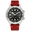 Image de Montre Homme Spinnaker BRADNER Automatique Cadran noir Bracelet cuir rouge 42 mm Noir