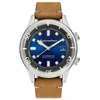 Image de Montre - Spinnaker - Bradner - Automatique - Cadran Bleu - Bracelet Cuir Marron