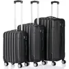 Image de Set de 3 Valises Rigide en ABS Ensemble de Bagages 4 roulettes(55cm 65cm 75cm) - Noir