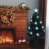 Image de 90CM Sapin de Noël Artificiel avec Fibre Optique Couleur Lumière Variable avec Etoile de Cime Décoration de Noël