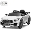 Image de Voiture électrique 12V-45 Ah 3 vitesses avec télécommande 2.4 G pour enfants de 3 à 5 Ans Mercedes-AMG GT R Blanc