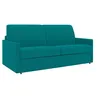 Image de Canapé 2 places convertible express en tissu bleu turquoise - Couchage 120 cm - Matelas 14 cm CALIFE
