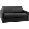 Image de Canapé 2 places convertible express en simili noir - Couchage 120 cm - Matelas 22 cm avec mémoire de forme CALIFE
