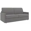 Image de Canapé 2 places convertible express en tissu gris clair - Couchage 120 cm - Matelas 14 cm CALIFE