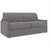 Image de Canapé 3 places convertible express en tissu gris clair - Couchage 140 cm - Matelas 22 cm avec mémoire de forme CALIFE