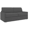 Image de Canapé 2 places convertible express en tissu gris - Couchage 120 cm - Matelas 22 cm avec mémoire de forme CALIFE