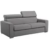 Image de Canapé convertible express en tissu VIZIR - LINEA SOFA - 3 places - Gris - Couchage 140 cm - Matelas 18cm