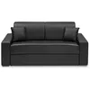 Image de Canapé 3 places convertible express en simili - Noir - Couchage 140 cm - Matelas 22 cm avec mémoire de forme EMIR