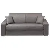 Image de Canapé 3 places convertible express en tissu - Gris - Couchage 140 cm - Matelas 22 cm avec mémoire de forme EMIR