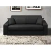 Image de Canapé 3 places convertible express en simili - Noir - Couchage à lattes larges 140 cm - Matelas 14 cm EMIR