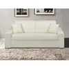 Image de Canapé 3 places convertible express en simili - Blanc - Couchage à lattes larges 140 cm - Matelas 14 cm EMIR