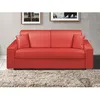 Image de Canapé 3 places convertible express en simili - Rouge - Couchage à lattes larges 140 cm - Matelas 14 cm EMIR