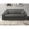 Image de Canapé 4 places convertible express en tissu - Gris - Couchage à lattes larges 160 cm - Matelas 14 cm EMIR