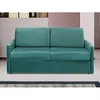 Image de Canapé 3 places convertible express en velours vert menthe - Couchage à lattes larges 140 cm - Matelas 14 cm CALIFE