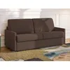 Image de Canapé 4 places convertible express en tissu marron - Couchage à lattes larges 160 cm - Matelas 18 cm CALIFE
