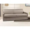 Image de Canapé 4 places convertible express en simili taupe - Couchage à lattes larges 160 cm - Matelas 18 cm CALIFE