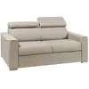 Image de Canapé 2 places convertible express en tissu beige - couchage 120 cm - Matelas 14 cm avec mémoire de forme VIZIR