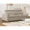 Image de Canapé 2 places convertible express en tissu beige - couchage 120 cm - Matelas 18 cm avec mémoire de forme VIZIR