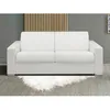 Image de Canapé 2 places convertible express en simili CALITO - Blanc - Couchage lattes larges 120 cm - Matelas 14 cm avec mémoire de forme