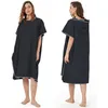 Image de Poncho de Bain Microfibre Serviette Poncho de Plage avec Capuche Surf Poncho Séchage Rapide&Léger Serviette de Plage HommesNoir