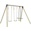 Image de Portique 2 balançoires et vis-à-vis BARBICHE en bois H224cm marron