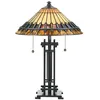 Image de Lampe - Chastain - Vintage - Bronze - Verre Tiffany - 1 ampoule