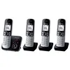 Image de Téléphone numérique sans fil - PANASONIC - KXTG6824FRB - Répondeur - 120 numéros - LCD