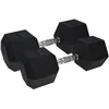 Image de Urban Fitness PRO Haltères hexagonaux - revêtement en caoutchouc (paire) Noir - 12.5kg
