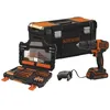 Image de Perceuse à percussion sans fil 18 volts à 2 vitesses BDCHD18S1KA avec 104 pièces et accessoires