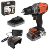 Image de Perceuse visseuse sans fil 18V + 2 batteries 2Ah + chargeur - BLACK&DECKER - BCD382D2XK-QW - Avec mallette de transport