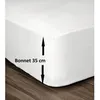 Image de LOVELY HOME Drap Housse 100% Coton 180x200cm - Bonnet 35cm - Blanc