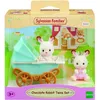 Image de Figurines miniatures - SYLVANIAN FAMILIES - Les jumeaux Lapin Chocolat et leur poussette double