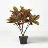 Image de Croton rouge plante rouge et jaune artificielle en pot 65 cm