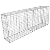 Image de Lot de 2 Paniers de Gabions Argentés en Acier Galvanisé pour Projets d’Aménagement Extérieur 100 x 95 x 30cm