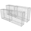 Image de Lot de 4 Paniers de Gabions Argentés en Acier Galvanisé pour Projets d Aménagement Extérieur100 x 80 x 30cm