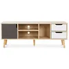 Image de Meuble TV en Bois - Design Scandinave - Haley Gris