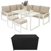 Image de Salon de Jardin en Aluminium Blanc & Coffre de Rangement 582 L en Rotin Noir