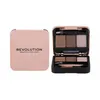 Image de Crayon sourcils - Makeup Revolution - Brow Sculpt Kit - Brun - Palette compacte - Multifonctionnelle