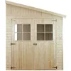 Image de TIMBELA M340 Abri de Jardin en Bois Naturel (sans paroi latérale)- Stockage extérieur avec fenêtres- H243x216x416 cm/8 m2