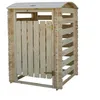 Image de Cache Poubelle en Bois à Porte Verrouillables - 97cm x 97cm x H137cm TIMBELA M606-1