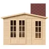 Image de Abri de jardin en bois 6 m2 - l332xP222xH232cm - Maison dété avec des bardeaux bitumineux rouges - TIMBELA M334FB+H334FBRED